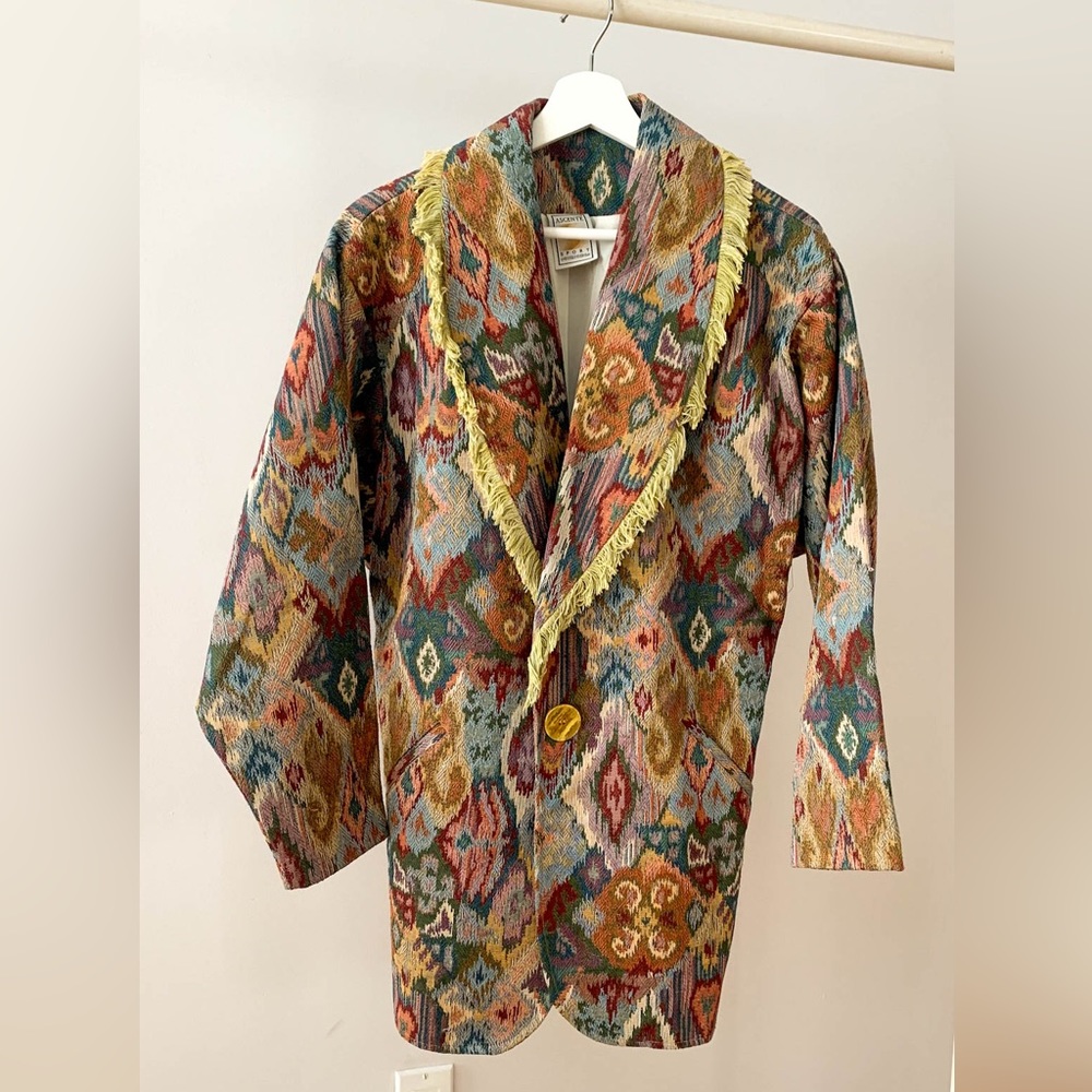 🎉Vintage Jacquard Tapestry Boho Western Jacket, M
